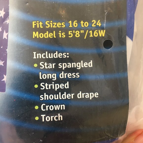 Lady Liberty Statue of Liberty Stars  Costume *  NOS - Picture 3 of 5